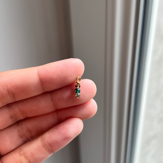 CHARM - Trio perles vertes foncées